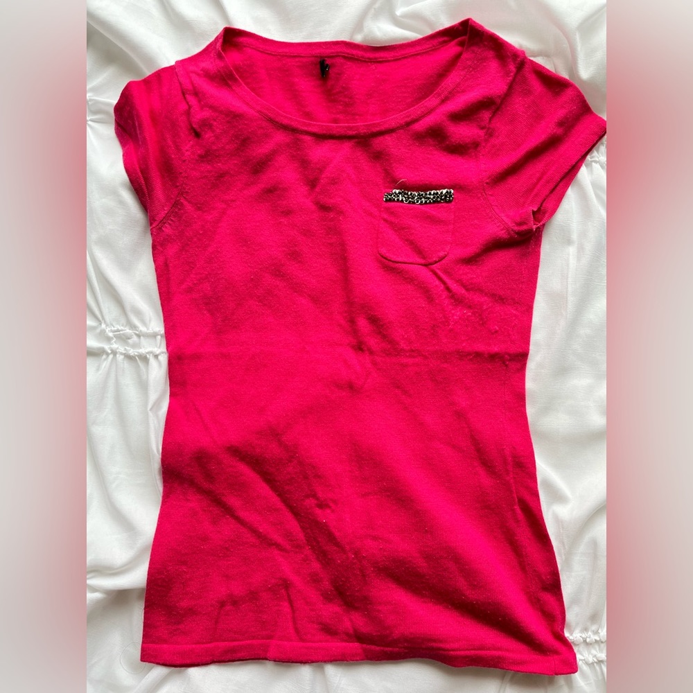 BEBE hot pink short sleeve